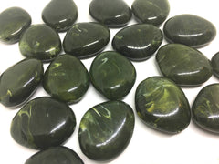 Olive Green 31mm acrylic beads, chunky statement necklace, wire bangle, jewelry making, QUEEN Collection, oval beads, large green