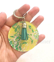 Lemon Acrylic Blanks, 2.5 Inch Circles 1 Hole, tassel Keychain blanks, blank acrylics, circle keychains, monogram keychain, green tassel