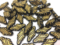Gold & Black Beads, 31mm Beads, big acrylic beads, bracelet necklace earrings, jewelry making, acrylic bangle beads, gold beads, black beads