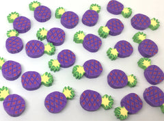Pineapple Beads, Clay Beads, purple beads, bracelet necklace earrings, jewelry making, clay beads, bangle bead, pineapple decor beads