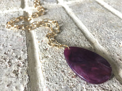 Dark purple teardrop Pendants, 57x36mm, acrylic gem pendants, 1 hole pendant, long necklace, wire wrapped pendant, wrapping pendant eggplant