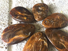 Hot Cocoa brown Teardrop Pendants, 57x36mm, acrylic gem pendants, 1 hole pendants, long necklace, wire wrapped pendant, wrapping pendant