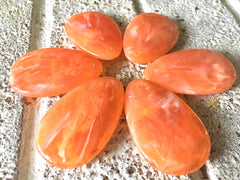 Orange Teardrop Pendants, 57x36mm, acrylic gem pendants, 1 hole pendant, long necklace, wire wrapped pendant, wrapping pendant tangerine