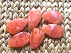 Orange Teardrop Pendants, 57x36mm, acrylic gem pendants, 1 hole pendant, long necklace, wire wrapped pendant, wrapping pendant tangerine