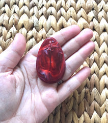 Red Teardrop Pendants, 57x36mm, acrylic gem pendants, 1 hole pendant, long necklace, wire wrapped pendant, wrapping pendant red chain