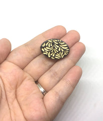 Gold Painted Beads, Black beads, gold wire bangles, gold bracelets, gold foil, 29mm bangle bead, gold mandala beads, black and gold jewelry