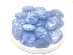 Sky Blue 31mm acrylic beads, chunky statement necklace, wire bangle, jewelry making, QUEEN Collection, oval beads, large blue necklace