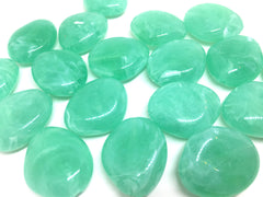 Mint Green 31mm acrylic beads, chunky statement necklace, wire bangle, jewelry making, QUEEN Collection, oval beads, large mint beads
