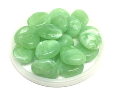 Light Spearmint Green 31mm acrylic beads, chunky statement necklace, wire bangle, jewelry making, QUEEN Collection, oval beads, large mint