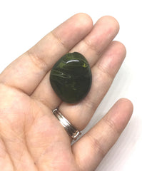Olive Green 31mm acrylic beads, chunky statement necklace, wire bangle, jewelry making, QUEEN Collection, oval beads, large green