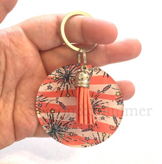 Coral Fireworks Acrylic Blanks, 2.5 Inch Circles 1 Hole, tassel Keychain blanks, blank acrylics, circle keychains, monogram keychain, white