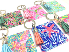 Flamingo Acrylic Blanks, 2.25 Inch Square with 1 Hole, tassel Keychain blanks, blank acrylics, square keychains, monogram keychain, monogram