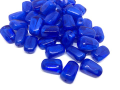 Creamy Royal blue 21mm Beads, geometric acrylic beads, bracelet necklace earrings, jewelry making, acrylic bangle beads, blue beads