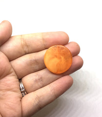 Tangerine Orange round beads, creamy light orange circular beads, tangerine Beads, Bangle Making, Jewelry Making, 27mm Circle Beads