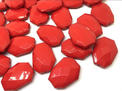 Crimson Red faceted beads, red beads, Bangle Making, Jewelry Making, 27mm Beads, red Jewelry necklace, red jewelry, red Statement chunky