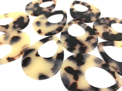 Blonde Tortoise Shell Beads, Teardrop shape acrylic 39mm Long Earring or Necklace pendant bead, one hole at top, acrylic tortoise shell