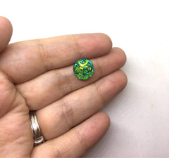 12mm Druzy Cabochons, GREEN polka dots, jewelry making kit, earring set, diy jewelry, druzy studs, 12mm Druzy, cabochon, stud earrings green