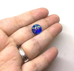 12mm Druzy Cabochons, BLUE polka dots, jewelry making kit, earring set, diy jewelry, druzy studs, 12mm Druzy cabochon, BLUE studs earrings