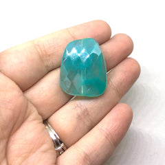 Teal & Clear Large Translucent Beads, Faceted Nugget Bead, crystal bead, 30mm bead, clear beads, translucent beads, bangle beads