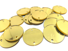 Gold Mirror Discs, 2 Hole Acrylic Disc - BLANK 30mm 1.25" Across 2 Holes Bangle Making, Necklace Keychain, Jewelry Making, acrylic blanks
