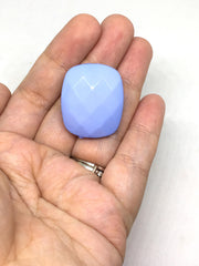 Periwinkle Faceted Puffed Oval 31mm Bead, Oval blue Bead, Bangle or Jewelry Making, bangle beads, blue jewelry, light blue beads