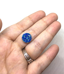 12mm Druzy Cabochons, CANDY BLUE, jewelry making kit, earring set, diy jewelry, druzy studs, 12mm Druzy, cabochon, stud earrings, navy blue