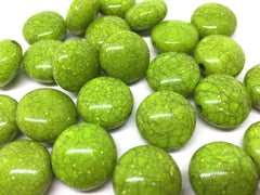 Kelly Green Beads, 18mm circular round Bead, teal beads, Jewelry Making, Wire Bangles, green beads, green jewelry, olive green beads