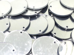 Silver Mirror Acrylic Blanks, 2 Hole Acrylic Disc, 1.5" Across, 38mm, 2 Holes for Bangle Making, Necklace or Keychain, Jewelry Making tassel