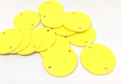 Yellow Discs, 2 Hole Acrylic Disc - BLANK 30mm 1.25" Across 2 Holes Bangle Making, Necklace Keychain, Jewelry Making, acrylic blanks yellow