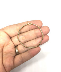 XL Gold Circle 45mm with 1 hole for earrings, gold circle blanks, DIY gold earring jewelry round gold earrings, geometric boho long necklace