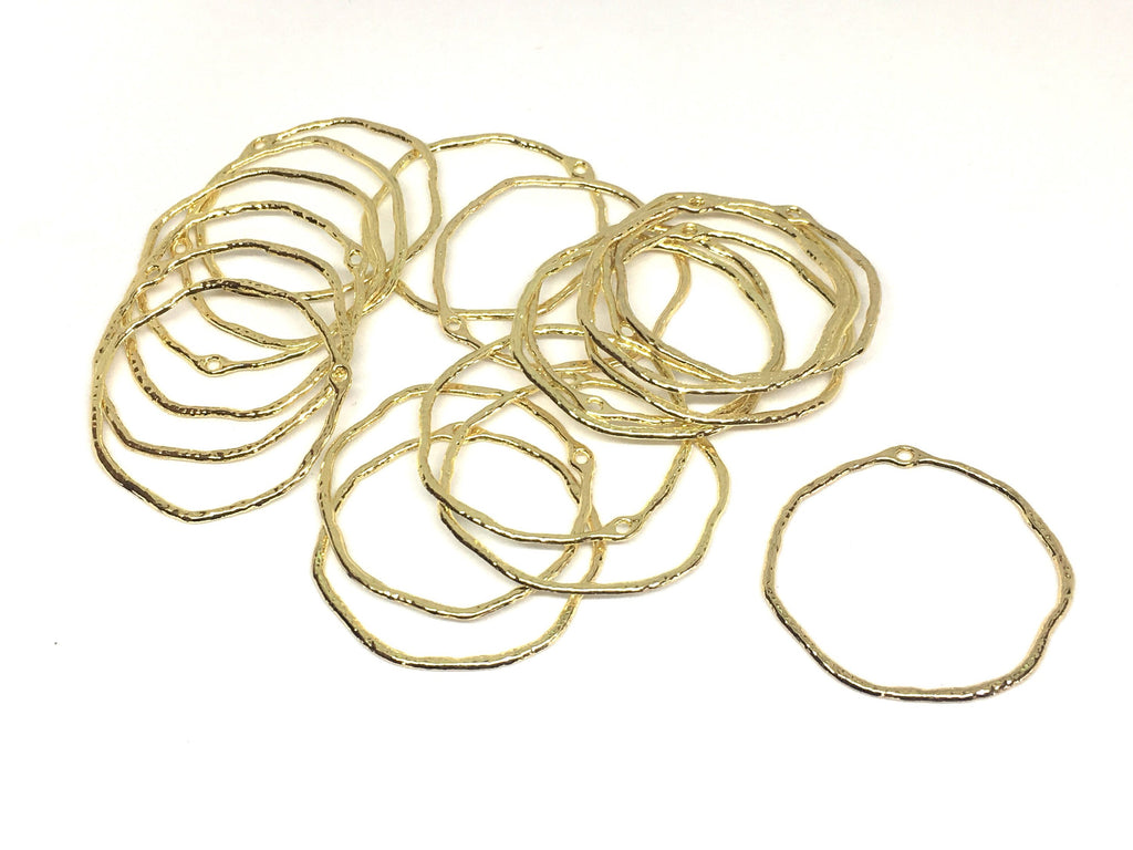 XL Gold Circle 45mm with 1 hole for earrings, gold circle blanks, DIY gold earring jewelry round gold earrings, geometric boho long necklace