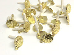 20mm Etched Gold post earring circle blanks, gold round earring, gold stud earring round, gold jewelry, gold dangle earring making