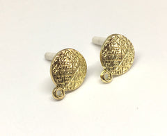 20mm Etched Gold post earring circle blanks, gold round earring, gold stud earring round, gold jewelry, gold dangle earring making