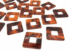 Brown Black Tortoise Shell Acrylic Blanks Cutout, square blanks, earring bead jewelry making, 30mm pierced earring 1 hole earring blanks