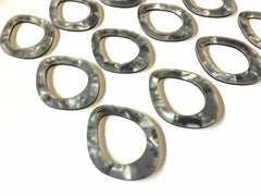 Gray Mosaic Rubber Blanks Cutout, earring pendant jewelry making, 40mm 1 Hole earring blanks, teardrop gray jewelry blanks