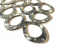 Gray Mosaic Rubber Blanks Cutout, earring pendant jewelry making, 40mm 1 Hole earring blanks, teardrop gray jewelry blanks