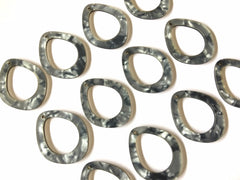 Gray Mosaic Rubber Blanks Cutout, earring pendant jewelry making, 40mm 1 Hole earring blanks, teardrop gray jewelry blanks