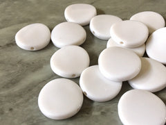 White thick & flat beads, Bangle Making, Jewelry Making, 24mm Beads, white Jewelry necklace, neutral jewelry, big white beads