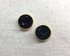 12mm Druzy Cabochon Settings, Gold jewelry making kit, earring set, diy jewelry, druzy studs, 12mm Druzy, stud earrings backings plates