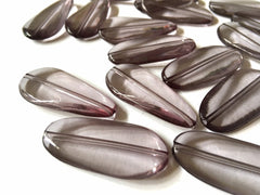Gray Resin Geometric Beads, semi circle painted beads 36mm beads, craft supplies, bangle bracelets earrings or necklaces, gray jewelry