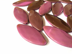 Purple & Metallic Silver Ombre pointed oval beads 43mm beads, large acrylic oval beads, purple jewelry, wire bangle, jewelry