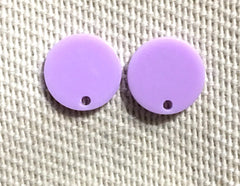 14mm Lavender post earring round blanks, purple round earring, purple stud earring, drop dangle earring making colorful jewelry blanks