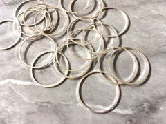 30mm silver Metal circles, bracelet necklace earrings, jewelry making, geometric earrings, triangle blanks, simple round minimalist jewelry
