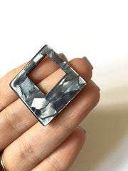Gray Mosaic Tortoise Shell Acrylic Blanks Cutout, diamond blanks, earring pendant jewelry making, 38mm no hole jewelry blanks