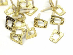16mm Hammered Gold post earring square blanks, gold earring, gold stud earring, gold jewelry, gold dangle earring making trapezoid