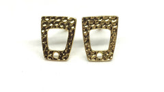 16mm Hammered Gold post earring square blanks, gold earring, gold stud earring, gold jewelry, gold dangle earring making trapezoid