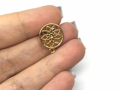 16mm Mandala Gold post earring circle blanks, gold earring, gold stud earring, gold jewelry, gold dangle earring making round