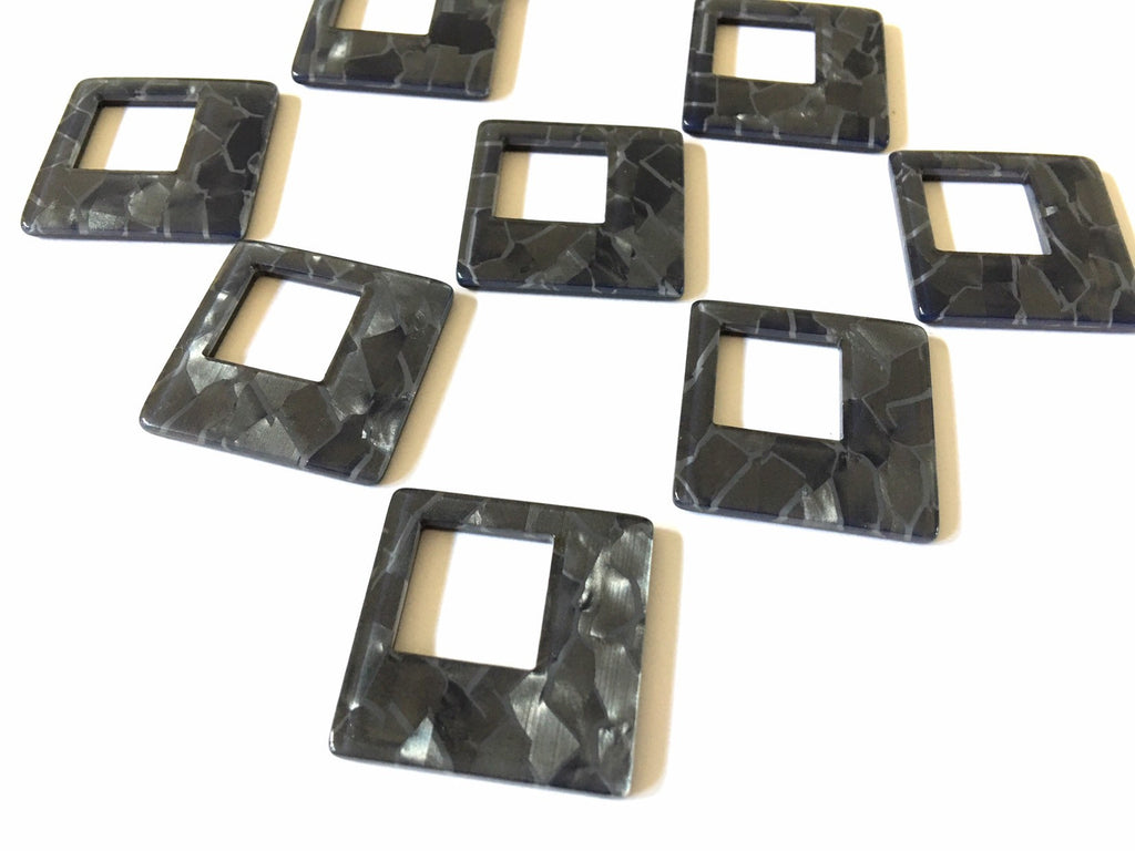 Gray Mosaic Tortoise Shell Acrylic Blanks Cutout, diamond blanks, earring pendant jewelry making, 38mm no hole jewelry blanks