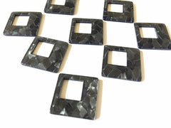 Gray Mosaic Tortoise Shell Acrylic Blanks Cutout, diamond blanks, earring pendant jewelry making, 38mm no hole jewelry blanks