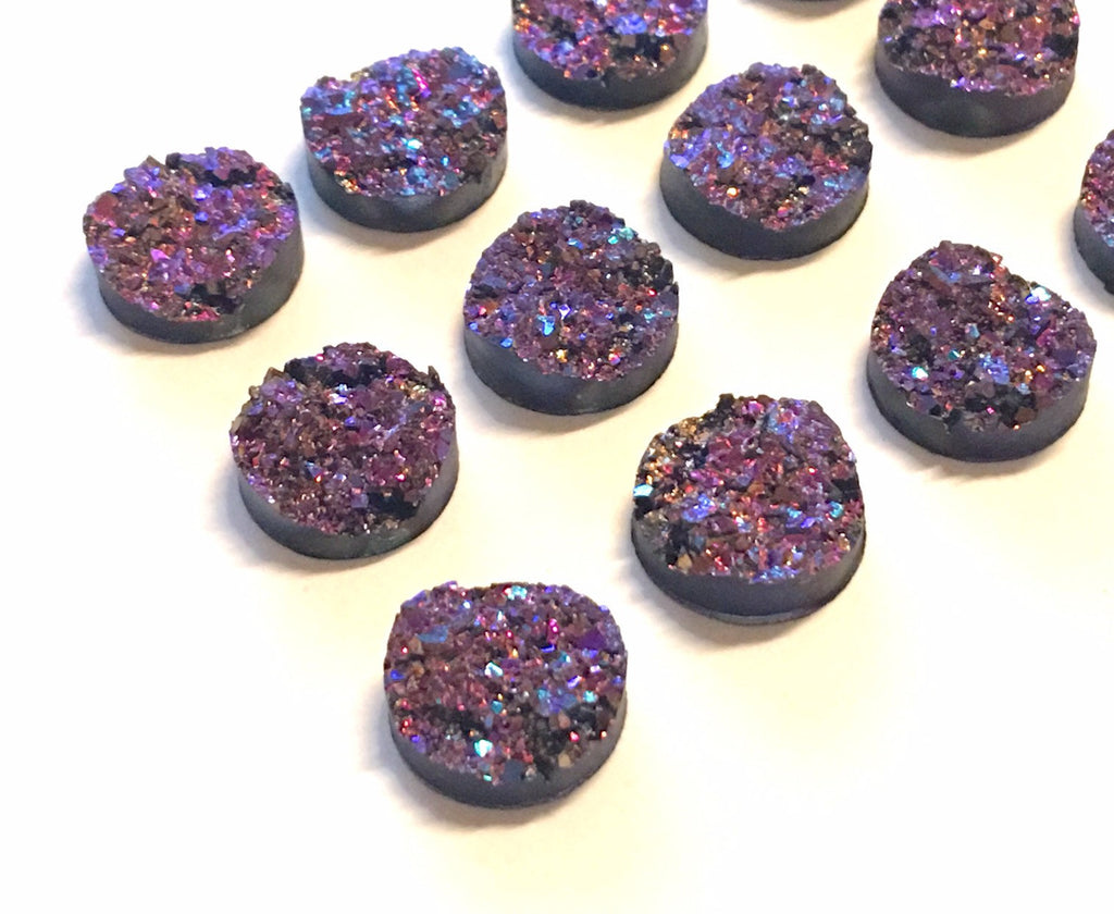 12mm Druzy Cabochons, CHUNKY UNICORN, jewelry making kit, earring set, diy jewelry, druzy studs, 12mm Druzy cabochon, purple studs